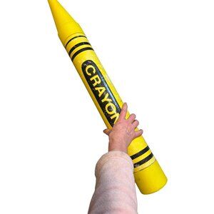Giant Yellow Crayon Decorative Storage Container By Fantazia Fun 1988 36 Inches